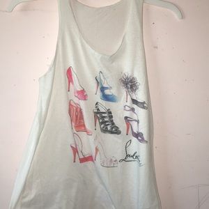 White tank top louboutin